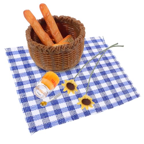 UPKOCH Miniatur Brotkorb Set DIY Puppenhaus Zubehör Lebendige Farben Verarbeitung Realistische Form Detailreich für Miniatur Küche und Dekoration Geeignet für Kreatives Basteln und von UPKOCH