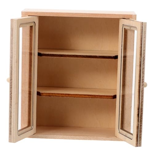 UPKOCH Miniatur Doppeltür Cabinet Modell aus Holz Unbemalt Realistische Puppenhaus Möbel Dekoratives Miniaturmöbel für Wohnzimmer Schlafzimmer und Esszimmer Miniaturdekoration von UPKOCH