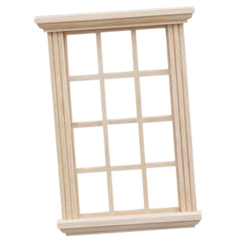 UPKOCH Miniatur Fenster für Puppenhaus Maßstab Holz Ornament Realistisches Dekorationszubehör für Miniaturlandschaften und DIY Modelle Leicht und Handlich für Kreative Projekte von UPKOCH