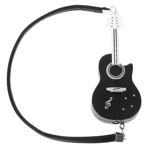 UPKOCH Miniatur-Gitarre Puppenhaus Mini-Musikinstrument E-Gitarre Modell Mit Schultergurt Für Feengarten Ornament Zubehör Kinderspielzeug Geburtstagsgeschenke Schwarz von UPKOCH