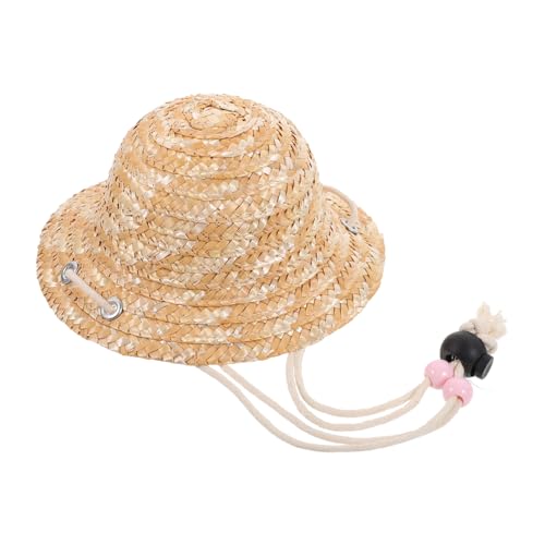 UPKOCH Miniatur Haube für Puppen Rustikaler Geflochtener Strohhut für DIY Dekorationen Wohnaccessoire Leicht und Langlebig von UPKOCH