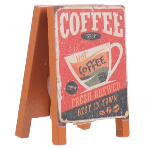 UPKOCH Miniatur Holzschild Puppenhaus Dekoration Vintage Sign Board für Mini Kaffeehaus Szene DIY Zubehör für Puppenhaus Accessoires Langlebiges Design aus Holz Leicht und Tragbar von UPKOCH