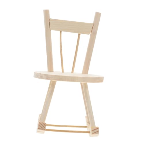 UPKOCH Miniatur Holzstuhl DIY Kleiner Robuster Holzstuhl mit Realistischem Design Einfach Zusammenbaubar Puppenhaus Dekoration und Garten Ornament Pädagogisches von UPKOCH