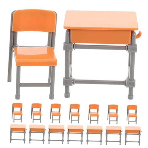 UPKOCH Miniatur Klassenzimmer Möbel Set Schulmöbel Puppenhaus Zubehör Langlebig für Rollenspiele und Kreative Spielszenen von UPKOCH