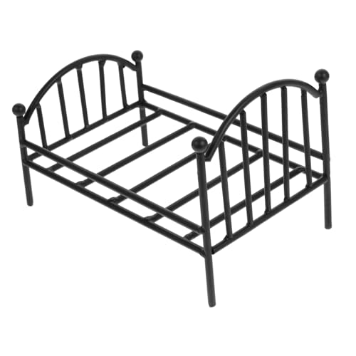 UPKOCH Miniatur Metallbett für Puppenhaus Winziges Haus Möbelmodell Schlafzimmerzubehör für Kreative Gestaltung Langlebig und Sicher von UPKOCH