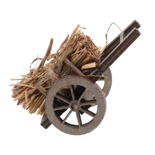 UPKOCH Miniatur Puppenhaus Dekoration mit Wagen und Holzstapel Handgefertigte Garten Szene Detailreiches Diorama Zubehör für Schrank und Krippe Teiliges Modell für Kreative von UPKOCH