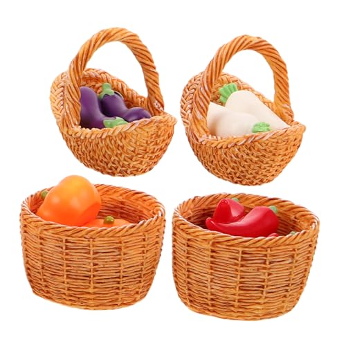 UPKOCH Miniatur Puppenhaus Essen Puppenhaus Dekoration Gefälschtes Gemüse Miniatur Essen Mini Gemüsefiguren Mini Obstkörbe Radieschen von UPKOCH