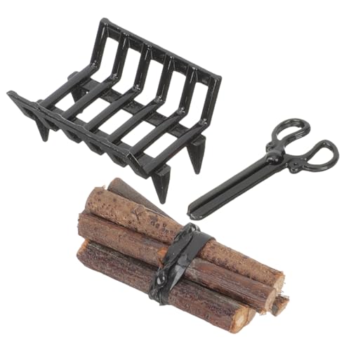 UPKOCH Miniatur Puppenhaus Kamin Zubehör Kleines Brennholzregal und Mini Feuerzange Detailgetreues Modell Dekoratives Zubehör für Puppenhaus und Gartenszene Schwarzes Vintage Design UPKOCH Miniatur Puppenhaus Kamin Zubehör Kleines Brennholzregal und Mini Feuerzange Detailgetreues Modell Dekoratives Zubehör für Puppenhaus und Gartenszene Schwarzes Vintage Design von UPKOCH