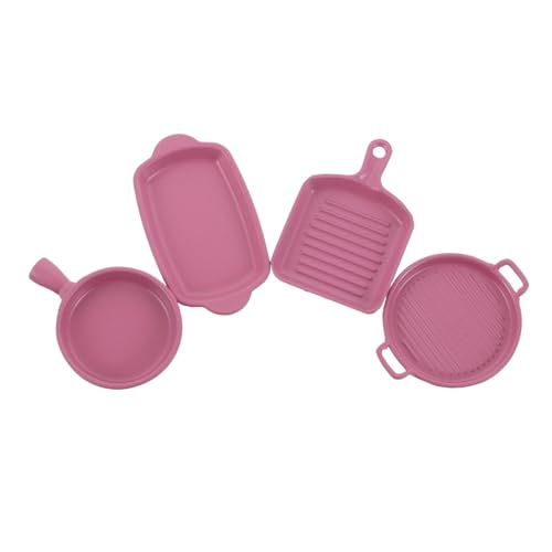 UPKOCH Miniatur Puppenhaus Küchenzubehör Miniatur Teller Steak Modell für DIY Puppenhaus Spielküche Essgeschirr Dekoration Rosa von UPKOCH