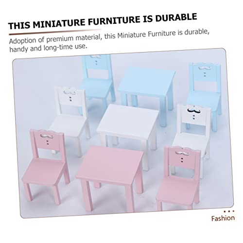 UPKOCH Miniatur Puppenhaus Möbel Maßstab Tisch und Stuhl Rosa für DIY Hausmodelle und Fotodekoration Stilvoll und Vielseitig für Puppenhaus Wohnzimmer und Garten von UPKOCH
