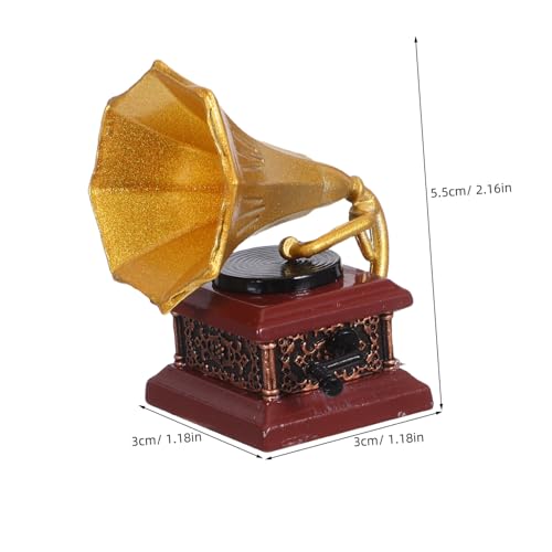 UPKOCH Miniatur Retro Phonograph Modell Vintage Mini Plattenspieler als Puppenhaus Dekoration Kompakter Musik-dekoartikel für Wohnzimmer Partys und Kreative Sammlungen von UPKOCH