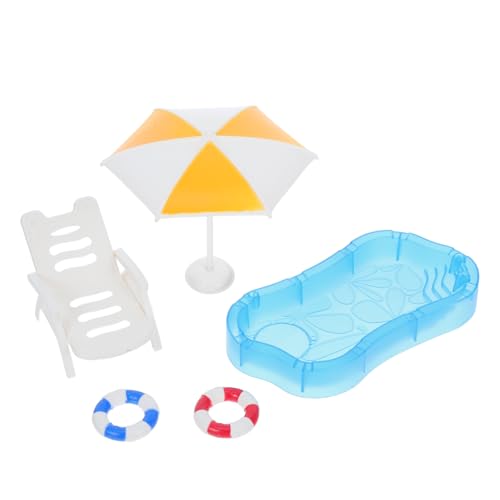 UPKOCH Miniatur Schwimmbad für Puppenhaus Teilig mit Strandstuhl Sonnenschirm Pool Modellspielzeug für DIY Realistische Szene UPKOCH Miniatur Schwimmbad für Puppenhaus Teilig mit Strandstuhl Sonnenschirm Pool Modellspielzeug für DIY Realistische Szene von UPKOCH