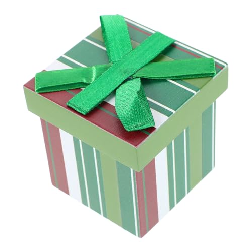 UPKOCH Miniatur-weihnachtsdekor Für Puppenhäuser: Weihnachts-geschenkbox-Modell Mit Mini-Schleife, DIY-geschenkbox-zubehör Für Die Neujahrs-mikrowelt-Ausstellung von UPKOCH