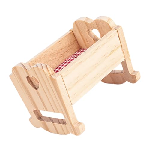 UPKOCH Miniaturisierte Puppenwiege aus Holz Kompakte Puppenhausmöbel für Mädchen Sicher und Realistisch für Kreative Spielwelten im Puppenhaus von UPKOCH