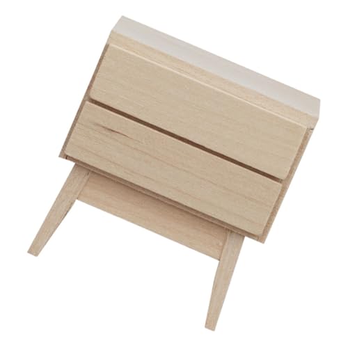 UPKOCH Miniaturmöbelmodell Dekorativ Leben Stütze Miniaturen Puppe Vorgeben Kleinkinder Mini-kabinett Beige Hölzern von UPKOCH