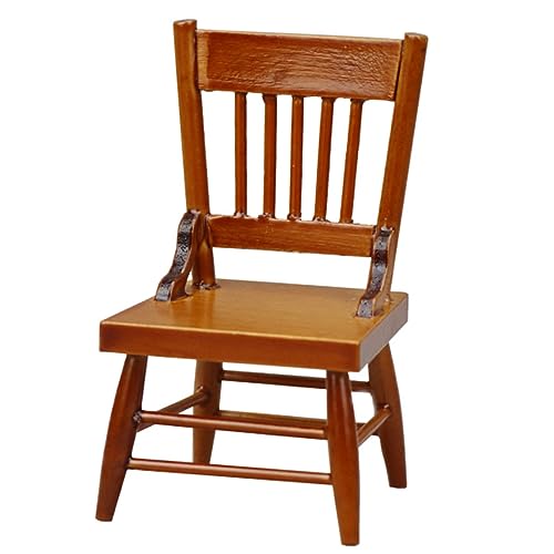 UPKOCH Miniaturstühle Zum Basteln Bausatz Bausätze Zubehör Für Puppenhäuser Winzig Möbelzubehör Miniküche Miniaturen Minimalistisch Miniatur-stuhlmodell Brown Holz von UPKOCH