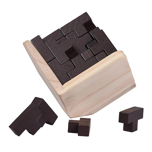 UPKOCH Minsuo Geschicklichkeitsspielzeug Würfel-Puzzle-Spielzeug Puzzlematte Rätsel intellektuelles Spielzeug Denksportspielzeug beiläufig Luban-Schloss Kombination hölzern von UPKOCH