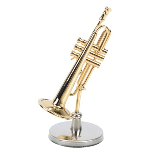 UPKOCH Modell Eines Blasinstruments Miniatur Musik Trompete Trompeten Nachbildung Eines Mini-musikinstruments Mini - Klein Puppenhaus-instrumentenmodell Dekorativ Modern Kupfer von UPKOCH
