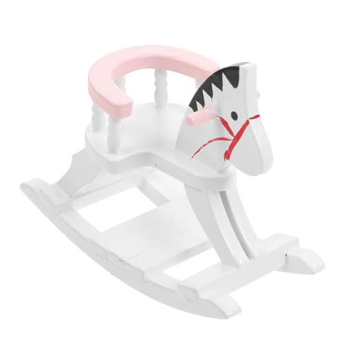UPKOCH Modell Farbiges Mini Rocking Horse Ornament Detailreiche Miniatur Dekoration für Puppenhaus Möbel und Kinderzimmer Zubehör von UPKOCH