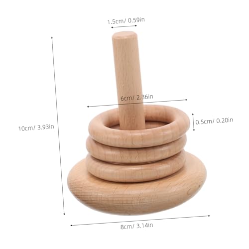 UPKOCH Montessori Holz Ringwurfspiel mit Ständer Stapelringe Lernspielzeug für Jahre Kognitives Entwicklungs Stapelspielzeug für Jungen Mädchen Indoor und Outdoor von UPKOCH