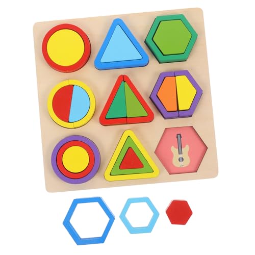 UPKOCH Montessori Holzspielzeug Geometrische Bauklötze für Kleinkinder Pädagogisches Lernspielzeug Hand Auge koordination Farberkennung und Logischem Denken von UPKOCH