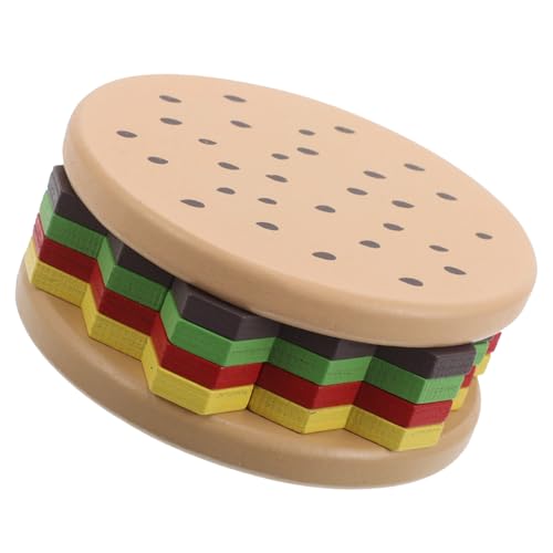 UPKOCH Montessori Stapeln Hamburger Holz Burger Blöcke Passende Puzzles Feine Motor Geschick Pädagogisches Vorschul Für Kleinkinder von UPKOCH