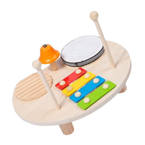 UPKOCH Pädagogisches Kinder-Set Musikalisches Klavierspielzeug Aus Holz Percussion-Trommel Xylophon Für Kleinkinder von UPKOCH