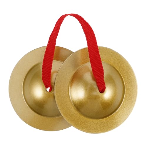 UPKOCH Musikinstrument kleine Handbecken Instrumente Handbeckeninstrument Elektropliert musikspielzeug Musikalisches für Spielzeugbecken Fingerbecken Metall Golden von UPKOCH