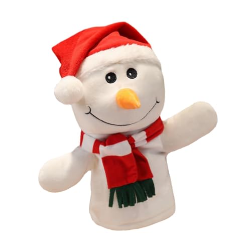 UPKOCH Niedliche Schneemann Handpuppe aus Weichem PP Baumwollstoff Interaktives Fingerpuppen für Pädagogisch Fördert Kreativität und Eltern Junge Mädchen Spiel zu Weihnachten von UPKOCH