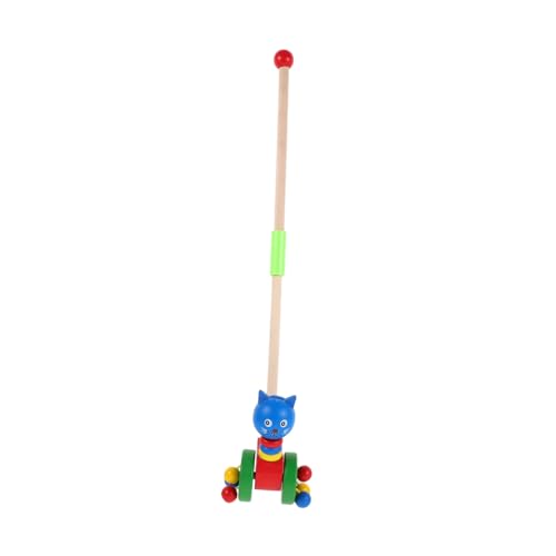 UPKOCH Niedlicher Holz Push Wagen mit Cartoon Tierdesign Multifunktionales Laufspielzeug für Kleinkinder Bewegung und Kognitiver Entwicklung von UPKOCH