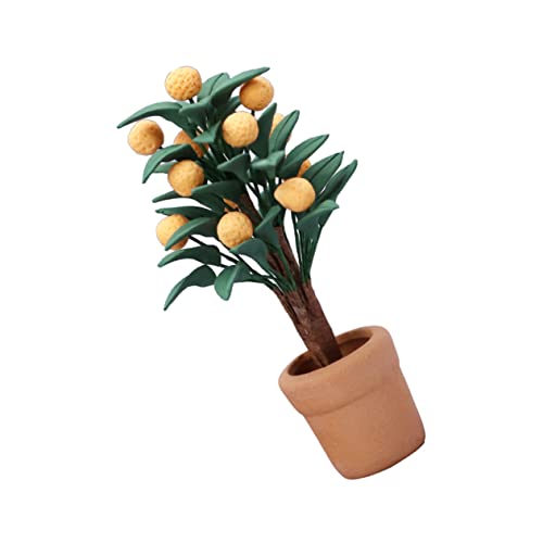 UPKOCH Orangenbaum-Modell Miniatur-dekor Mini-künstliche Pflanzen Innenausstattung Zimmerpflanze Miniatur Vergossen Puppenhaus-Requisite Miniaturpflanzen Kumquat Keramik Möbel Mikroszene von UPKOCH