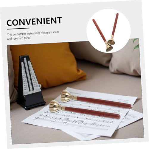 UPKOCH Orff Schlaginstrument Handglocke mit Holzgriff Pädagogisches Musikinstrument für Vorschule und Klassenraum Langlebig Fördert Rhythmisches Lernen und Kreative Gruppenaktivitäten von UPKOCH