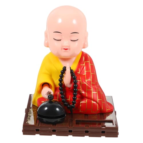 UPKOCH Buddhistischer Mönch Ornamente Winzige Solar Auto Schütteln Statue Für Home Office Auto Dezember von UPKOCH
