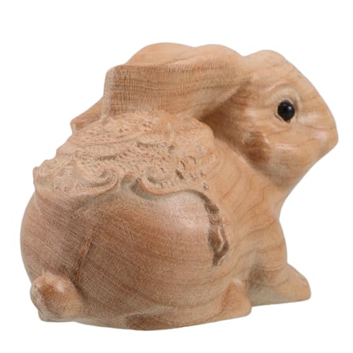 UPKOCH 1stück Collectible Wooden Bunny Figurine Handgeschnitzte Osterdeko Miniatur Hase Aus Naturholz Kindersichere Deko Für Kinderzimmer Rustikales Für Festliche Anlässe von UPKOCH