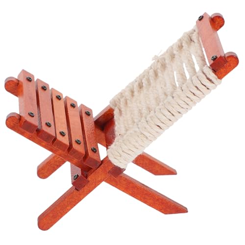 UPKOCH Outdoor-freizeitstuhl Faltbar Ausruhen Falten Miniatur Mini-holzstuhl Stuhl Stellen Sie Sich Vor, Zu Simuliertes Stuhlmodell Brown Hölzern von UPKOCH