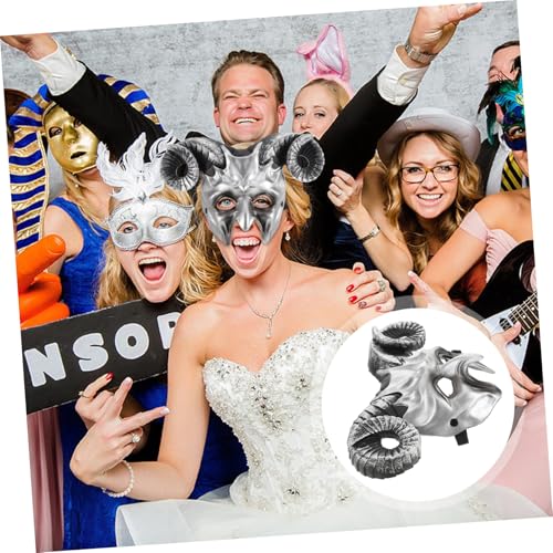 UPKOCH Ox Horn Maske Silber Party Masquerade Cosplay Maske mit Elastischem Band für Halloween Kostüm Karneval Geburtstagsfeier und Verkleidung UPKOCH Ox Horn Maske Silber Party Masquerade Cosplay Maske mit Elastischem Band für Halloween Kostüm Karneval Geburtstagsfeier und Verkleidung von UPKOCH