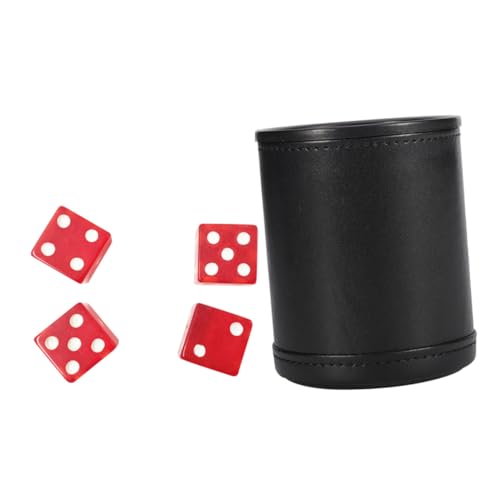UPKOCH PU Leder Würfelbecher mit Transparent Roten Würfeln Geräuschdämpfend Robustes Würfelspiel Zubehör für Bar Pub und Spielabend Leicht zu Reinigen und Komfortabel zu Halten UPKOCH PU Leder Würfelbecher mit Transparent Roten Würfeln Geräuschdämpfend Robustes Würfelspiel Zubehör für Bar Pub und Spielabend Leicht zu Reinigen und Komfortabel zu Halten von UPKOCH