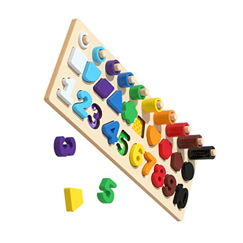 UPKOCH Pädagogisches Holzspielzeug Lernspielzeug für Kognitive und Formzuordnung Stabiles Holzpuzzle für Vorschulkinder Fördert Logisches und Mathematikverständnis von UPKOCH