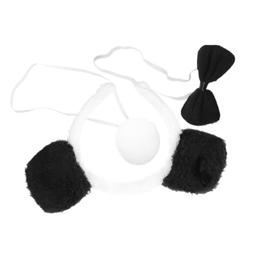 UPKOCH Panda Tierkostüm Teiliges Cosplay mit Ohren Stirnband Schwarzer Fliege und Hautfreundlich Langlebig für Kostümspiele und Halloween Party von UPKOCH