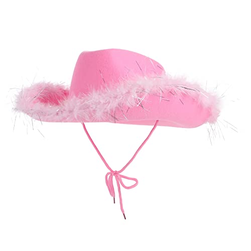 UPKOCH Partyhut Western Cowgirl Filzhut Modisch und Bequem Atmungsaktiv mit Gebogener Krempe für Karneval Fasching Mottoparty und Kostümfeiern Pinker Cowboyhut für Damen UPKOCH Partyhut Western Cowgirl Filzhut Modisch und Bequem Atmungsaktiv mit Gebogener Krempe für Karneval Fasching Mottoparty und Kostümfeiern Pinker Cowboyhut für Damen von UPKOCH