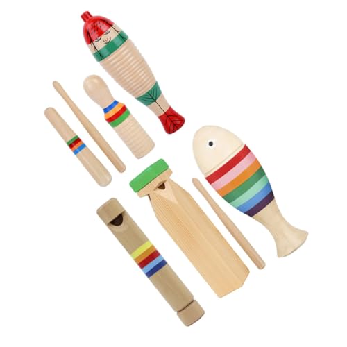 UPKOCH Percussion Musikinstrument aus Holz Teiliges Frühpädagogisches Schlagzeug für Kleinkinder Rhythmus Kreativität und Hand Augen Koordination von UPKOCH