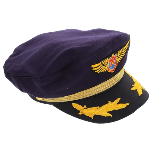 UPKOCH Pilotenmütze Strohhut Piratenkostüm für Hut Frauen Kapitänsmütze, Matrosenmütze kindermütze kappe Matrosenhut zum Bootfahren Kapitänsmützen für Baumwolle Navy von UPKOCH