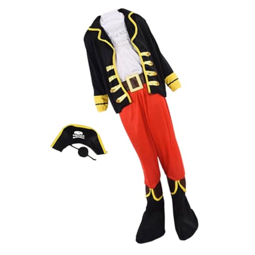 UPKOCH Piratenhut Kinder Piratenkostüm Kinder Mädchen Piratenkostü Für Halloween Cosplay Party Outfit Größe l 125cm 135cm Ideal Für Kindergeburtstage Und Piraten Themenfeiern von UPKOCH