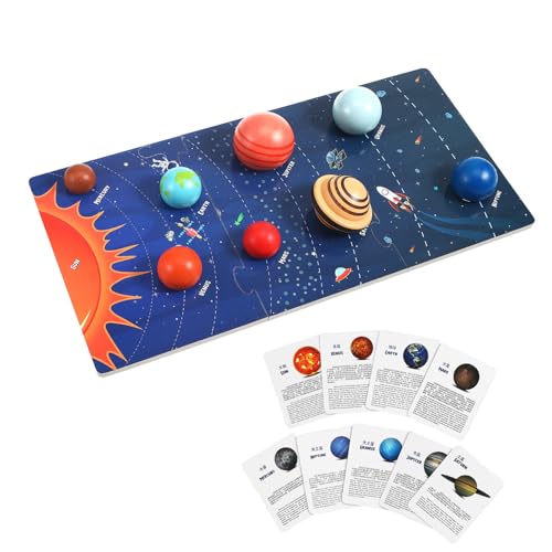 UPKOCH Planeten-Puzzle Planeten für Sonnensystem 3-5 rätsel Modellbausatz des Sonnensystems Bildungsplaneten Puzzle für Modelle des Sonnensystems hölzern von UPKOCH