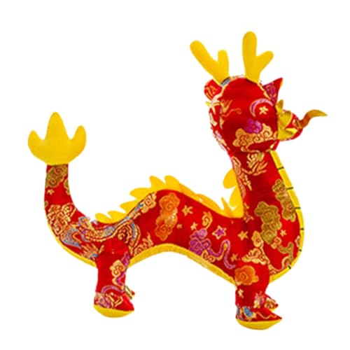 UPKOCH Plüsch Drache Kuscheltier Rotes Satin Chinesisches Neujahrs Maskottchen Stofftier Drachenspielzeug Dekoration für Party Zuhause Auto von UPKOCH