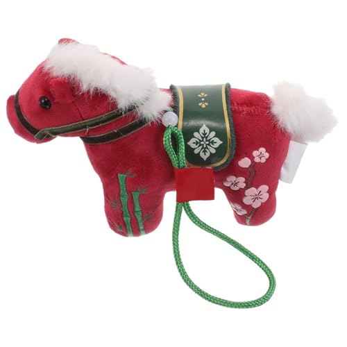 UPKOCH Plüsch Pferdeanhänger Jahr Maskottchen Weiches Stofftier Cartoon Design Vielseitiger Schlüsselanhänger für Tasche Auto Zuhause Dekoration von UPKOCH