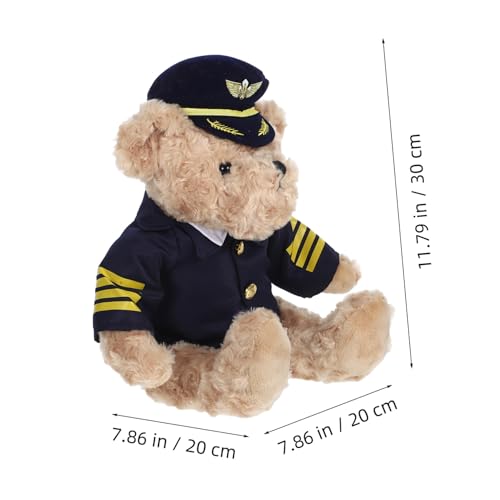 UPKOCH Plüschbär Kuschelig mit Fliegeruniform Niedliches Stofftier als Party Gastgeschenk und Geburtstagsgeschenk Umarmbares Plüschtier für Hochzeit und von UPKOCH