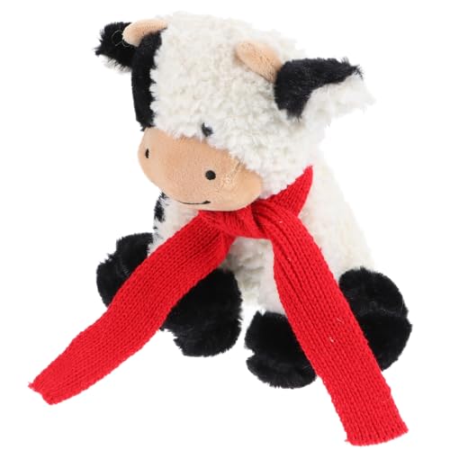 UPKOCH Plüschkuhpuppe Kuh Kuscheltiere Kind Stofftier Puppe Deko Scrump Plüschtier Tier Plüschpuppe Dekoration Puppe Plüschtier Puppe Ornament Kuhpuppe Schwarzes Plüschmaterial von UPKOCH