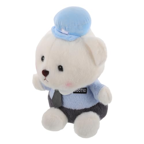 UPKOCH Polizeibär Stofftier Bär Kinderspielzeug Feuerwehrmann Ausgestopft Kuscheltiere Für Mädchen Kuscheltier Für Freundin Valentinstag Umarmung Tiere Bärenspielzeug Plüsch Sky-Blue von UPKOCH