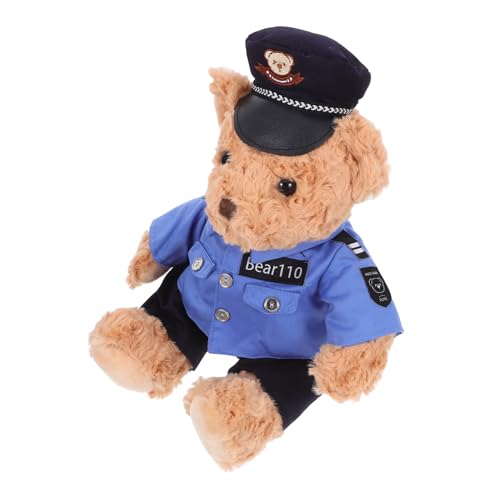 UPKOCH Polsterbär Plüschtier Kleiner Polizei Outfit Gefülltes Stofftier Für Zimmer Dekoration von UPKOCH
